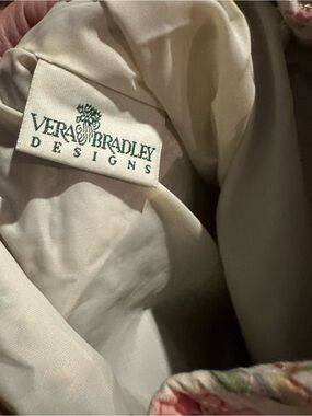 Vera Bradley Cream Quilted Interior with Floral Trim